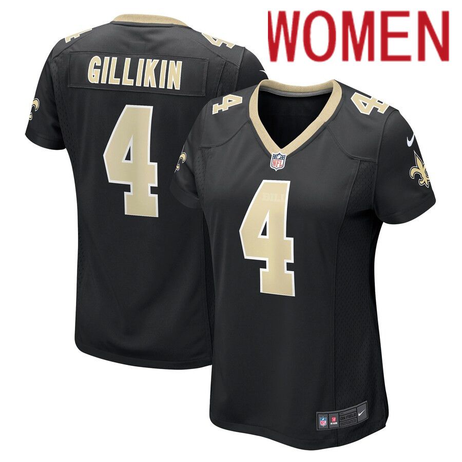 Women New Orleans Saints 4 Blake Gilikin Nike Black Game Player NFL Jersey
